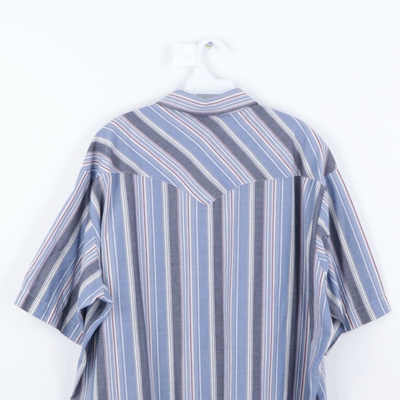 80s Mens XL Double Pocket Pearl Snap Western Shirt - Picture 13 of 14